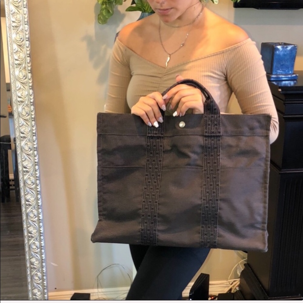 Hermes Brown Tote Bag
